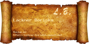 Lackner Boriska névjegykártya